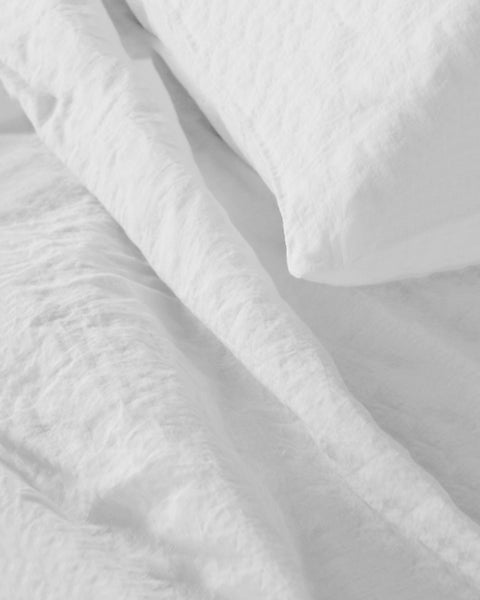 Yummii Yummii French linen fitted sheet 140 x 200 Beddings White