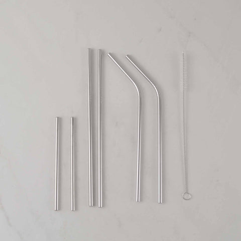 Yummii Yummii Stålsugerør 6-pak Kombi Reusable Straws Stainless Steel 18/8