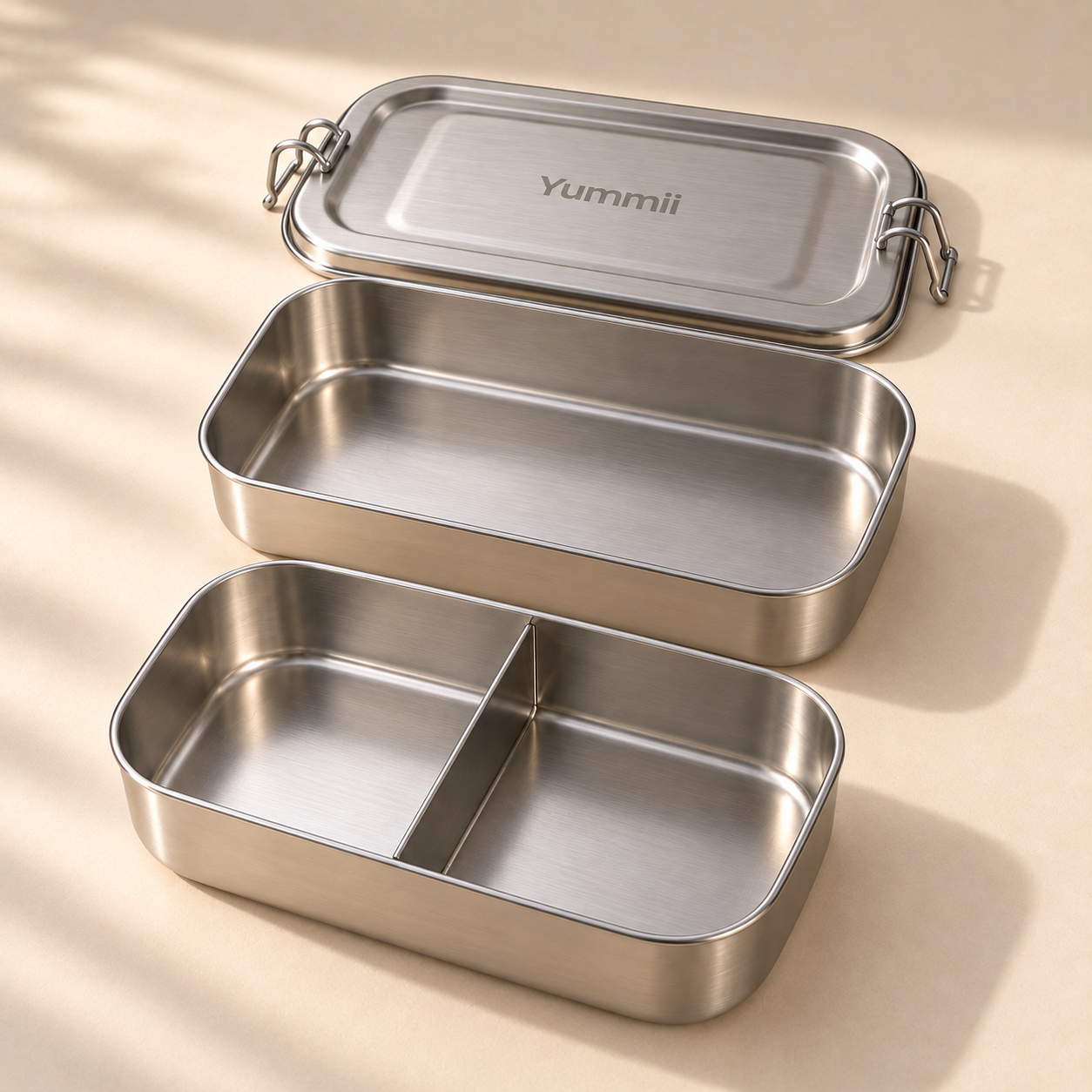 Bento Box i Rustfrit Stål - 2 lag, 1500 ml