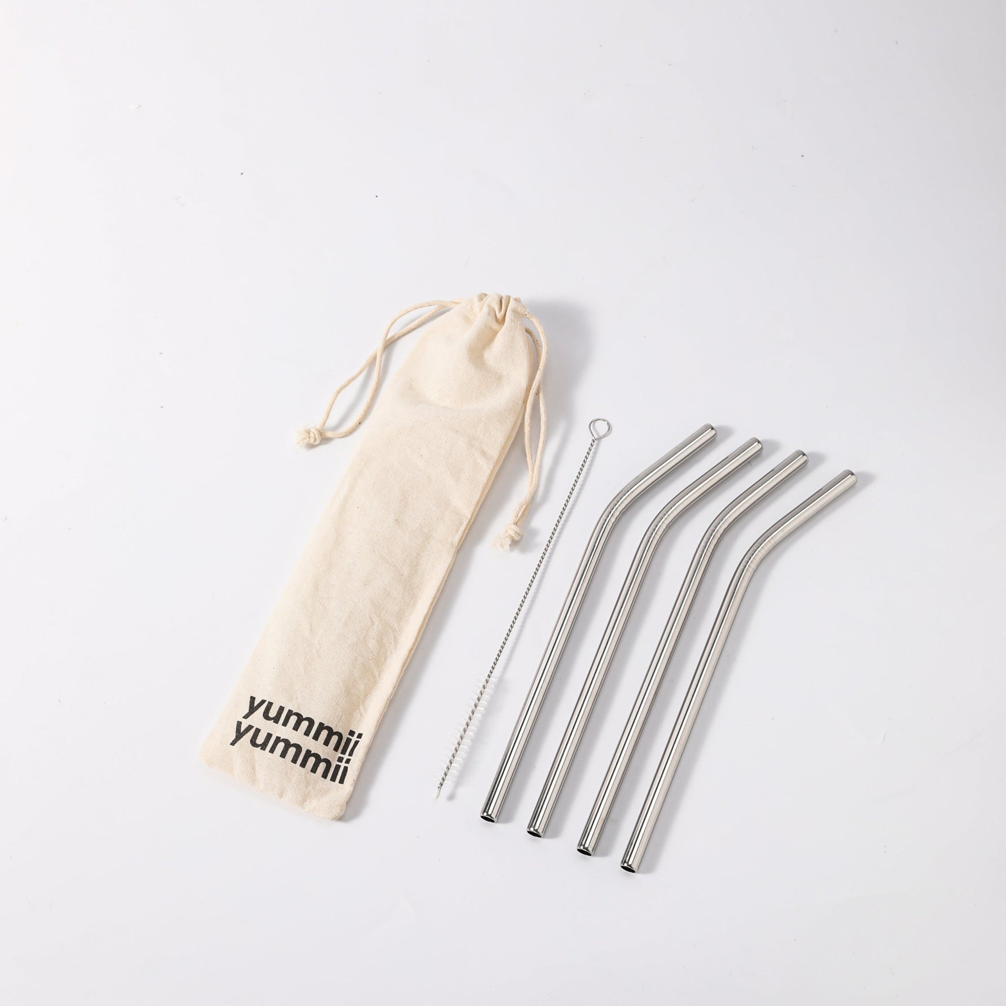 Brede Stålsugerør 4-pak med knæk