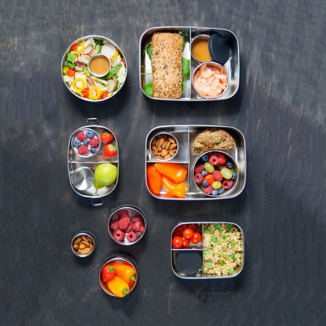 Blandet Bento Pakke - Sæt med 4 rustfri stål madkasser