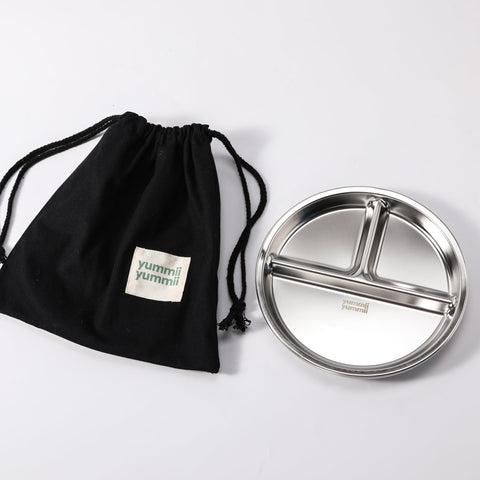 Runde Tallerkener i rustfrit stål - 4 stk.