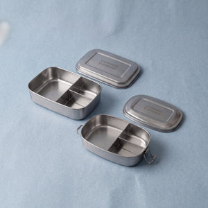 Bento Startsæt - 2 madkasser i rustfrit stål (3 + 3 rum)