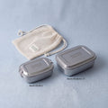 Bento Startsæt i rustfrit stål 18/8 med Bento Medium+ 3 og Small 3, samlet med netpose fra Yummii Yummii