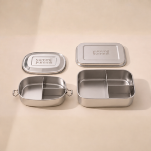 Bento Startsæt - 2 madkasser i rustfrit stål (3 + 3 rum)