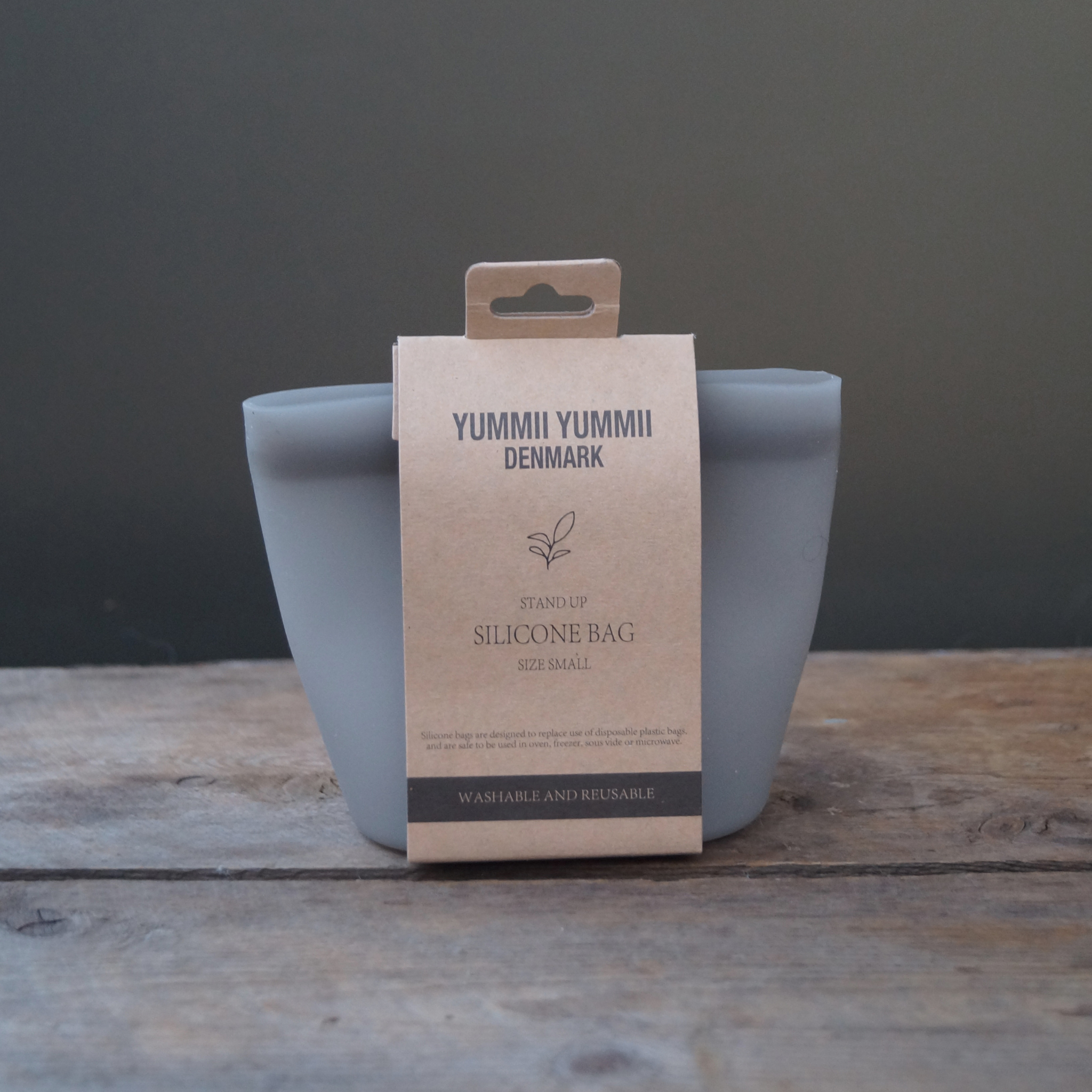 Standup silicone bag - light stone - small