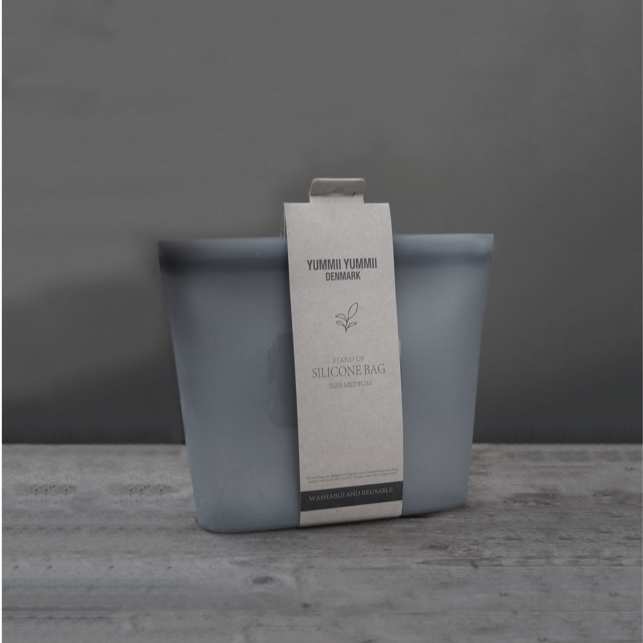 Standup siliconebag - stone - medium